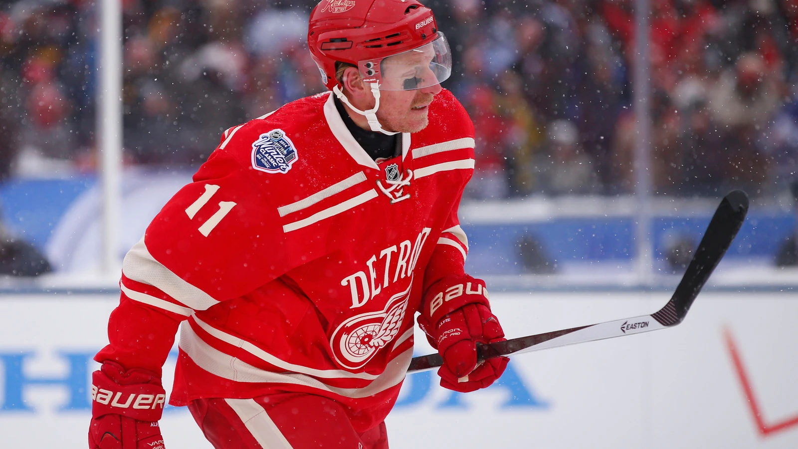 File photo: Daniel Alfredsson skates in a Detroit Red Wings uniform during the 2014 Winter Classic at Michigan Stadium.