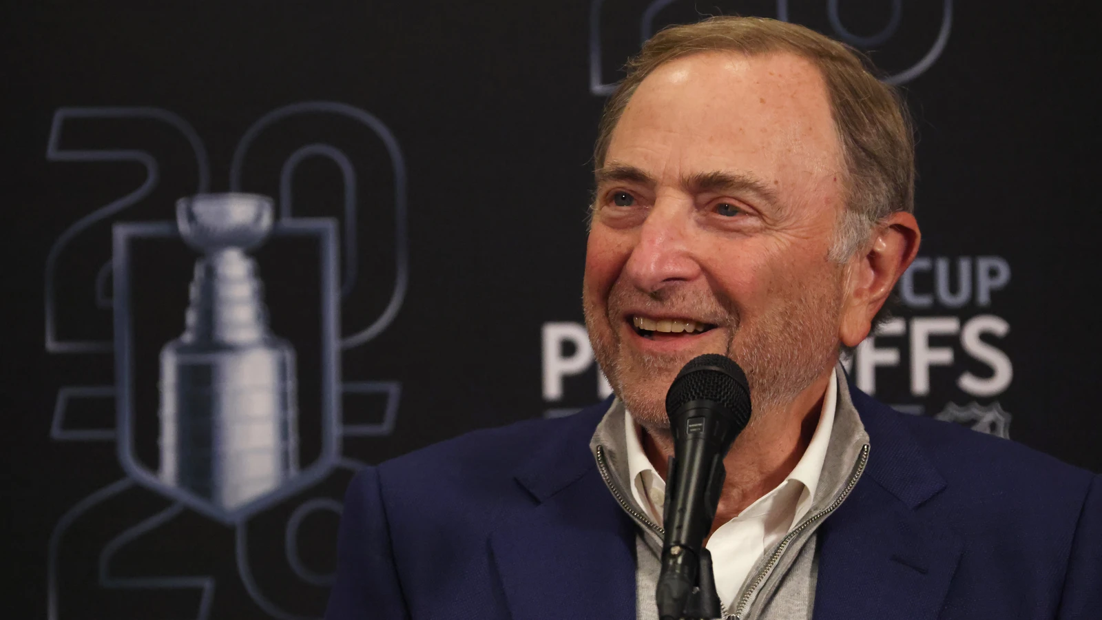 NHL commissioner Gary Bettman speaks at a press conference before Flyers-Penguins Game 2 at PPG Paints Arena in Pittsburgh on April 20, 2026. File photo; North Point Mall and the Alpharetta vote are not pictured.