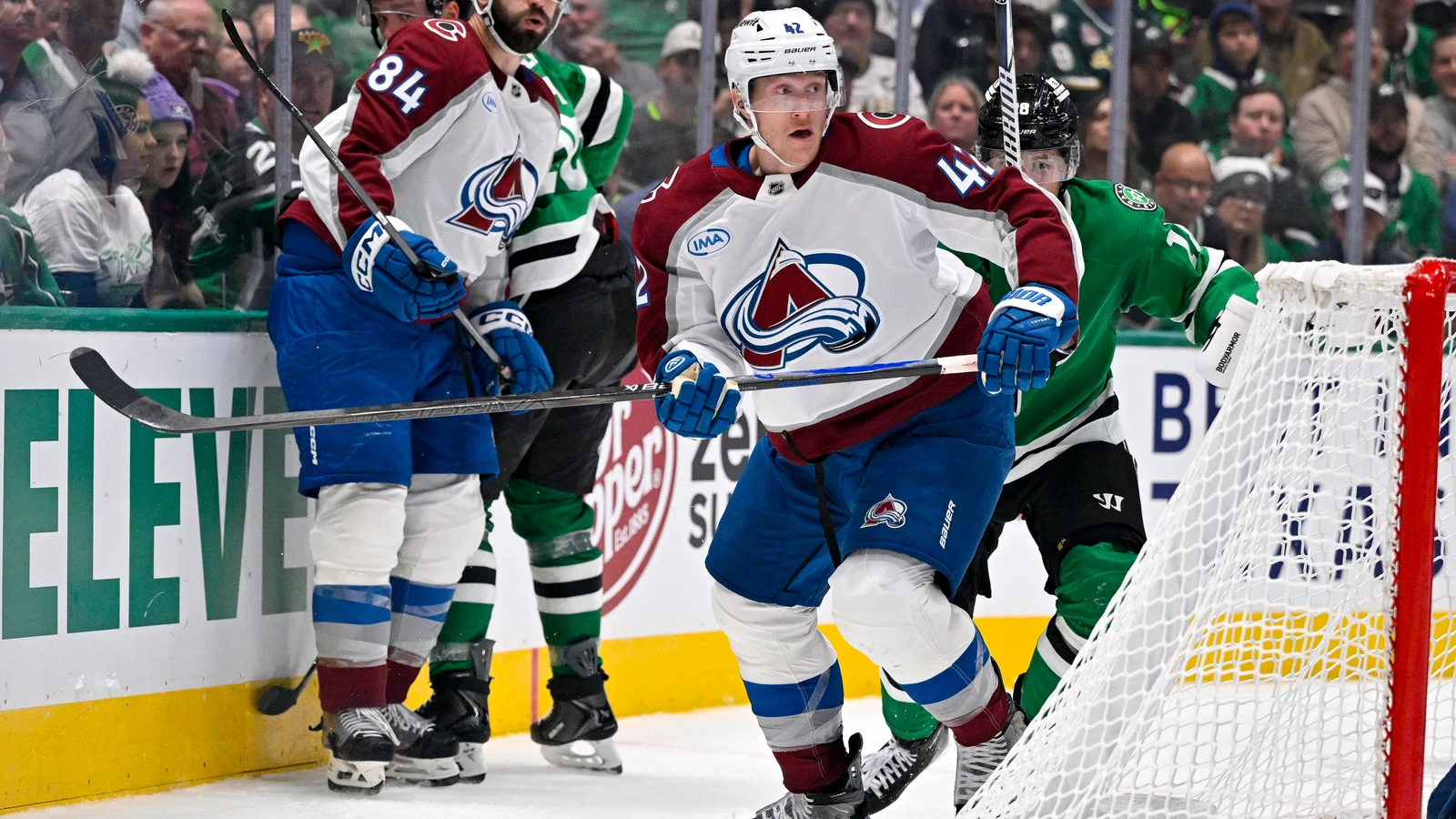 File photo: Colorado Avalanche defenceman Josh Manson skates near the net during a game against the Dallas Stars at American Airlines Center.