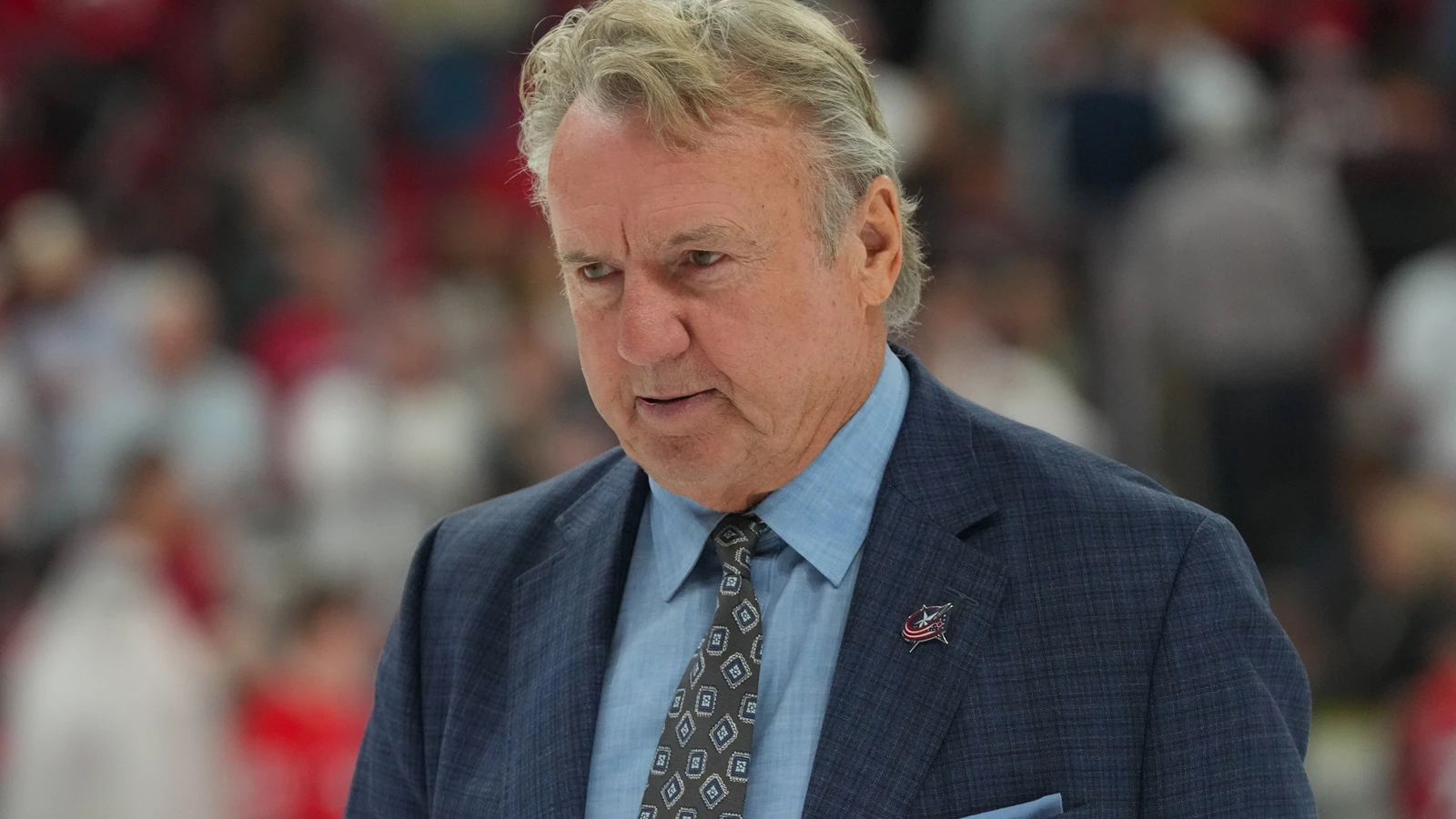 File photo: Columbus Blue Jackets head coach Rick Bowness leaves the ice after a game against the Carolina Hurricanes.
