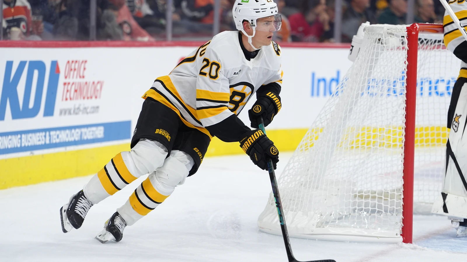 File photo: Boston Bruins defenceman Henri Jokiharju controls the puck near the net against the Philadelphia Flyers during a Sept. 24, 2026 preseason game.