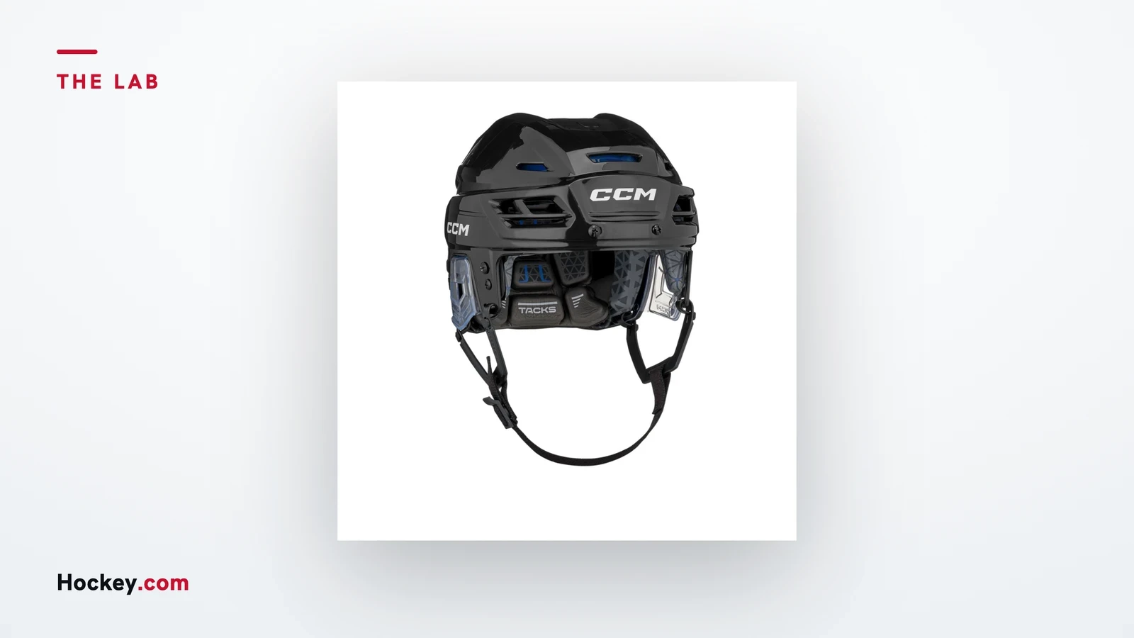 Black CCM Tacks 310 2026 hockey helmet without a cage.