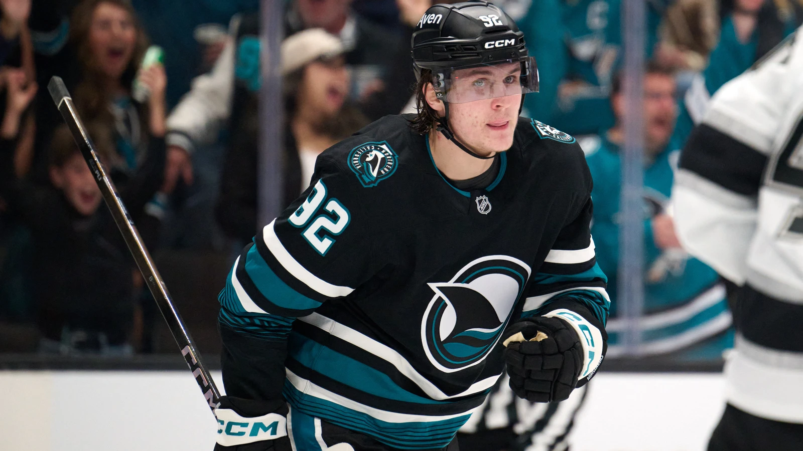 San Jose Sharks forward Igor Chernyshov on the ice against the Los Angeles Kings at SAP Center.