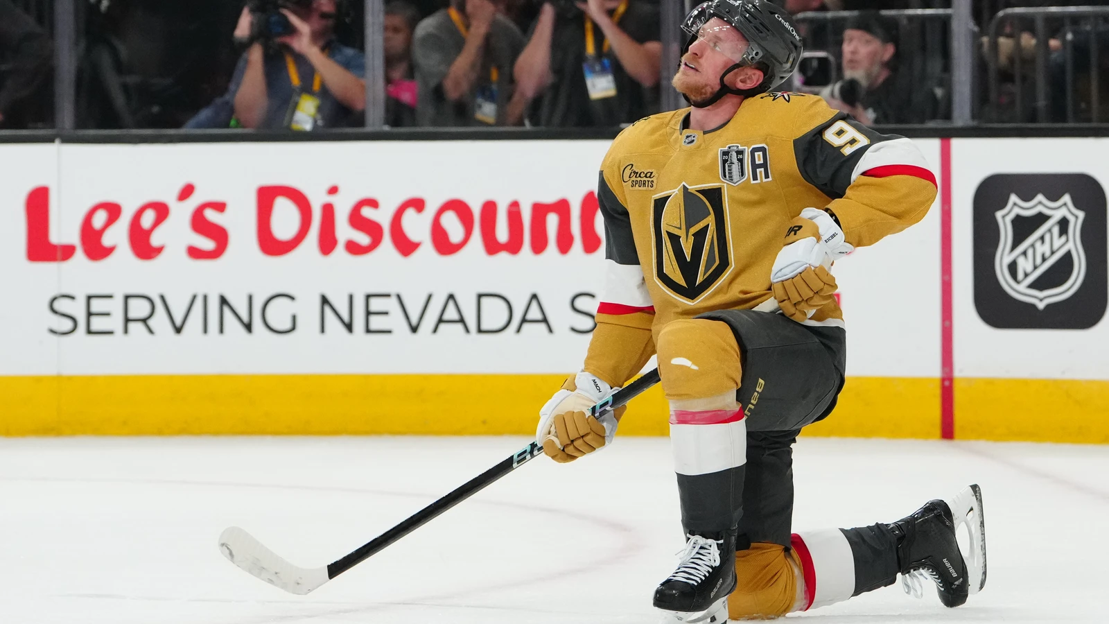 File photo: Vegas Golden Knights centre Jack Eichel (9) skates against the Carolina Hurricanes at T-Mobile Arena on June 14, 2026.