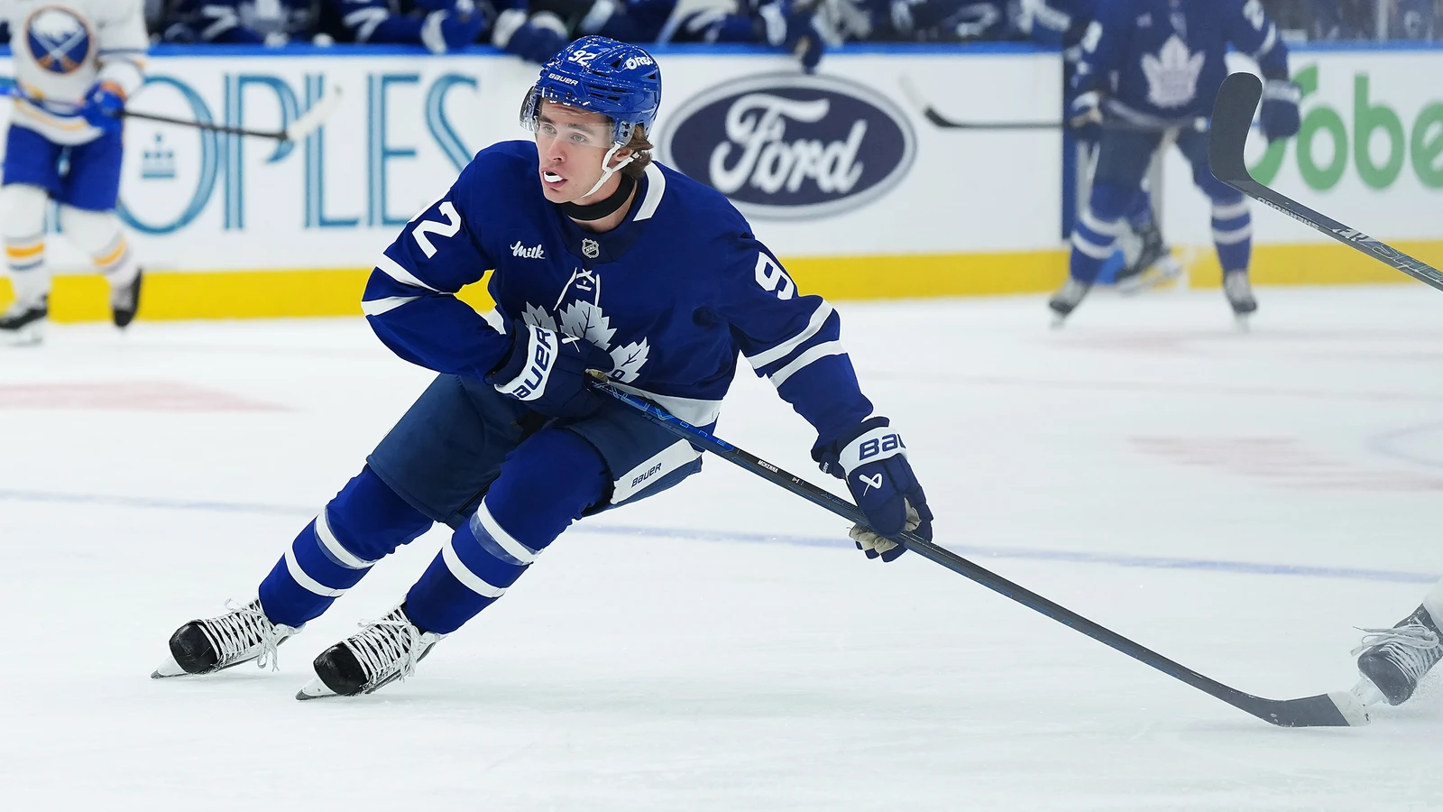 File photo: Gavin McKenna skates against the Buffalo Sabres at Scotiabank Arena on Oct. 15, 2026.