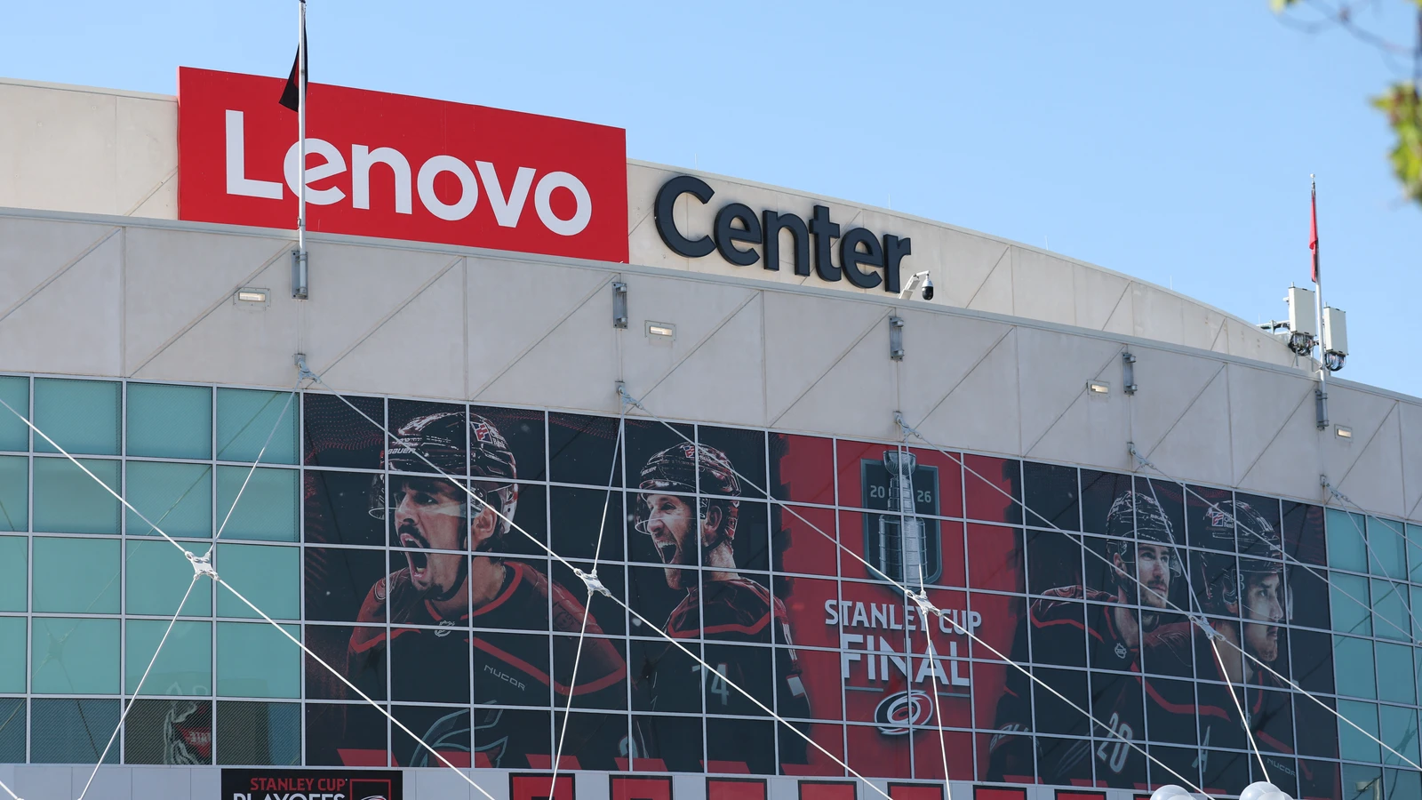 File photo: The exterior of Lenovo Center, home of the Carolina Hurricanes, in Raleigh, North Carolina.