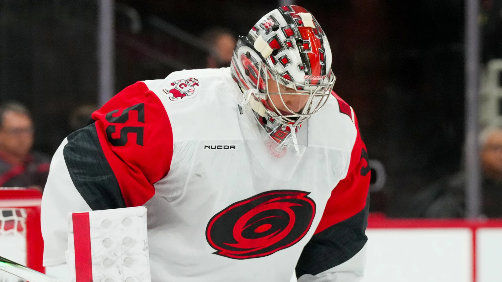 File photo: Carolina Hurricanes goaltender Cayden Primeau watches play against the Florida Panthers at Lenovo Center on September 22, 2026.