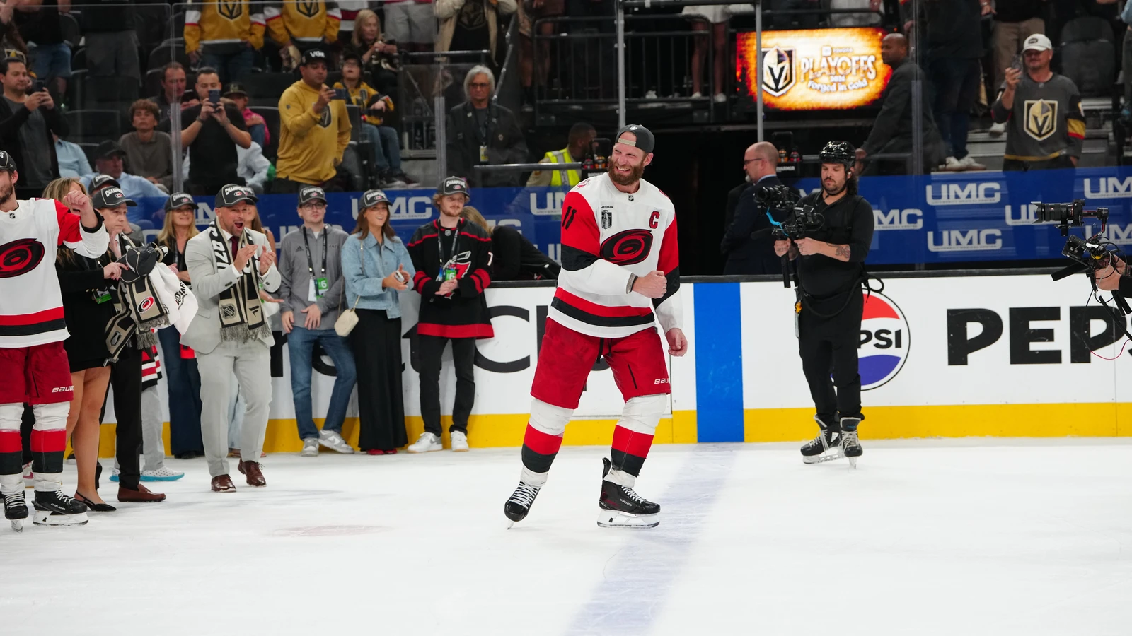 Hurricanes captain Jordan Staal skates after Carolina won the Stanley Cup in Las Vegas on June 14, 2026. File photo.