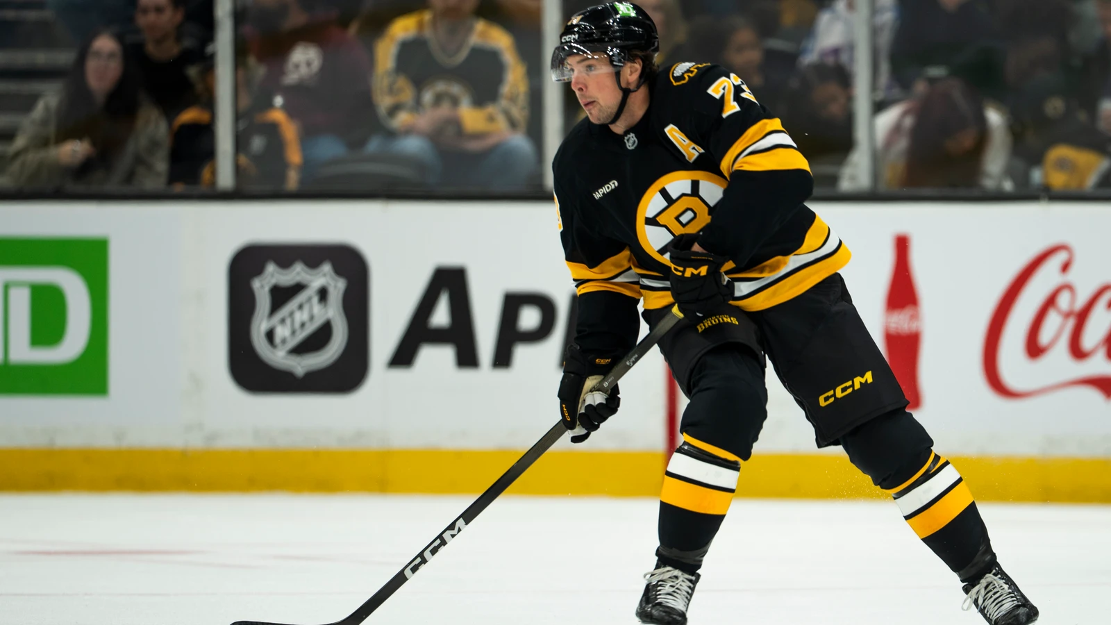 File photo: Boston Bruins defenceman Charlie McAvoy skates with the puck against the Washington Capitals at TD Garden.