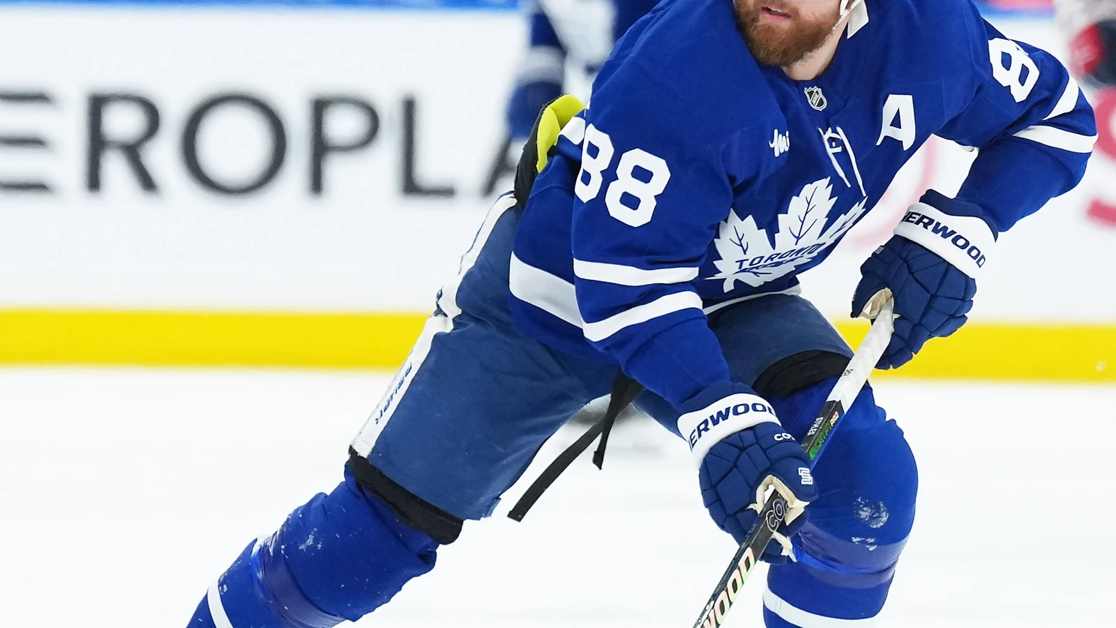 Swedish star William Nylander skates for Toronto against Washington on April 8, 2026. File photo.