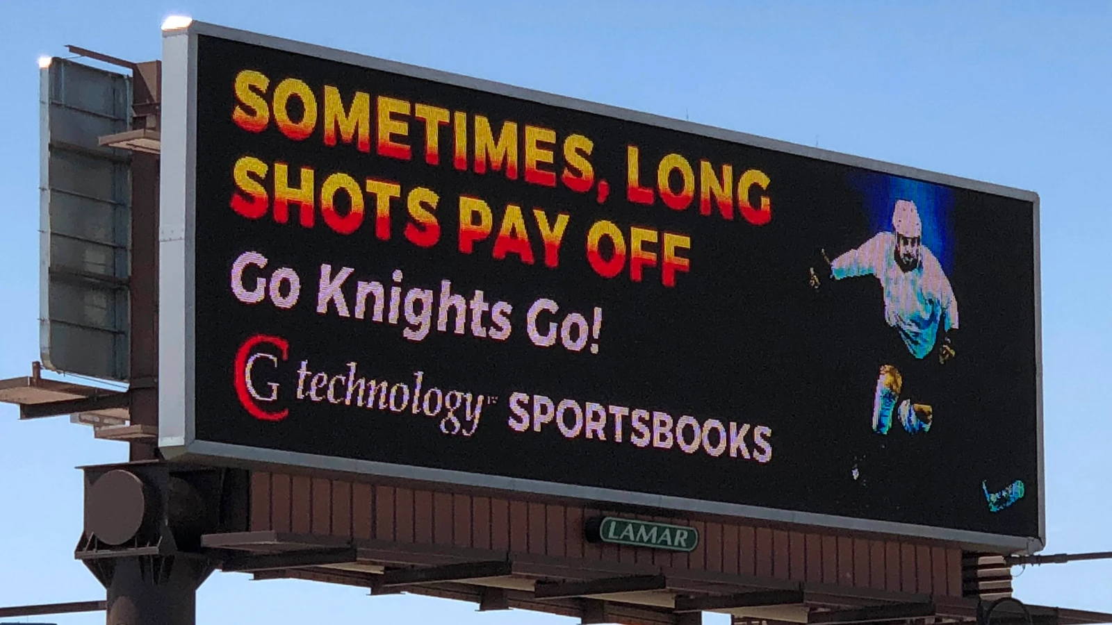 A sportsbook billboard promoting NHL playoff betting in Las Vegas in May 2018. File photo.