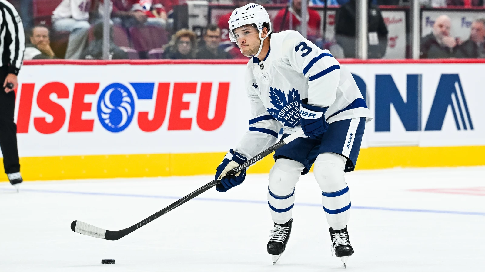 File photo: Toronto Maple Leafs defenceman Nick Blankenburg shoots the puck against the Montreal Canadiens at Bell Centre.