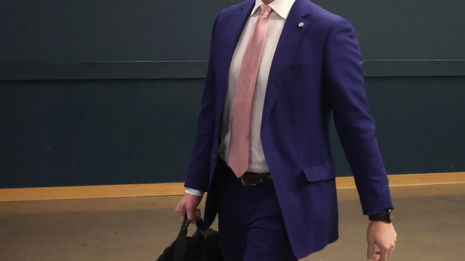 Kyle Dubas arrives at PPG Paints Arena before Pittsburgh plays Seattle on November 22, 2025. File photo.