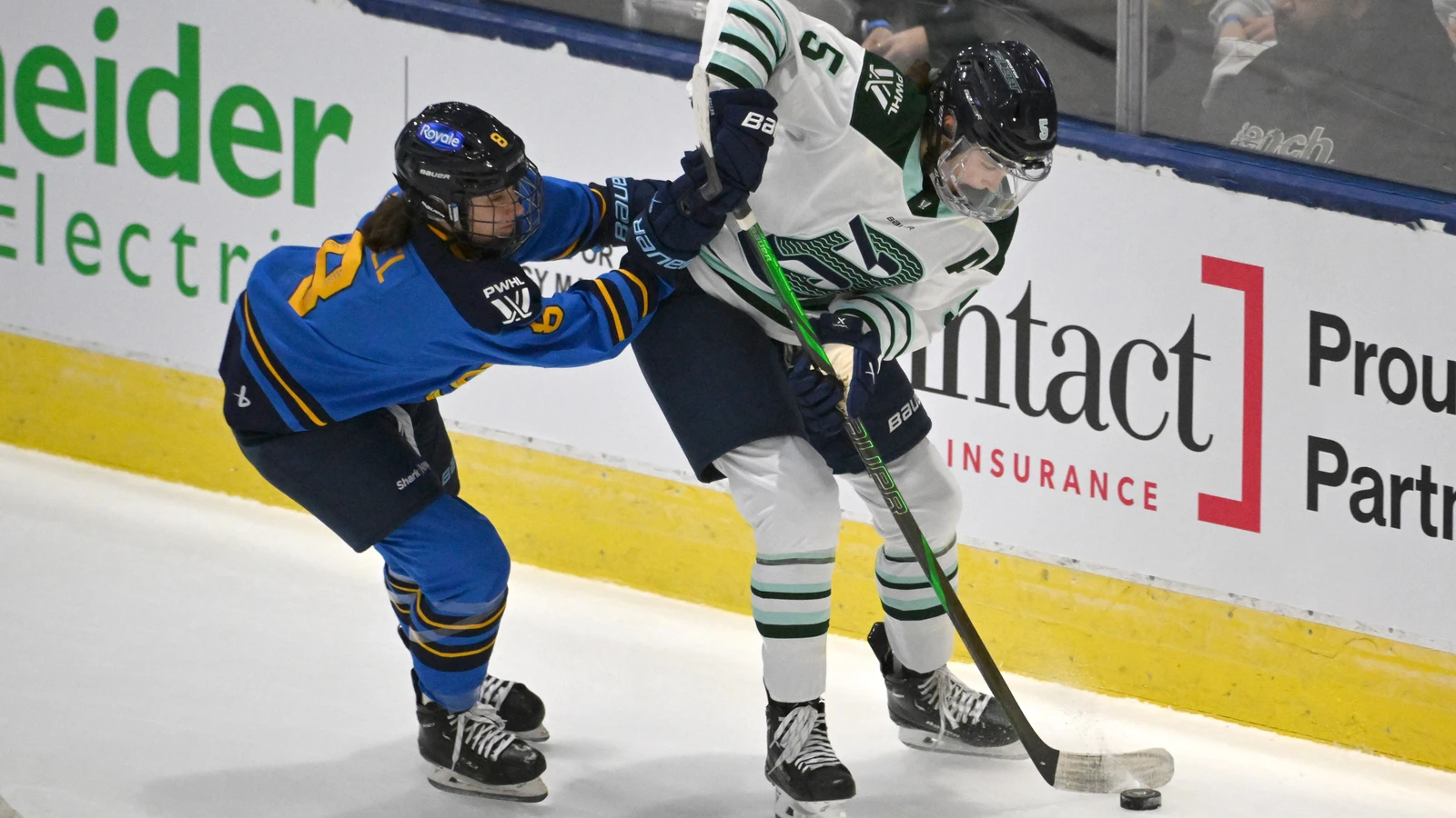 Boston Fleet defender Megan Keller plays the puck against Toronto Sceptres forward Izzy Daniel during a PWHL game on November 30, 2024. File photo; it predates and does not show the November 18, 2026 training camps or later scrimmages.