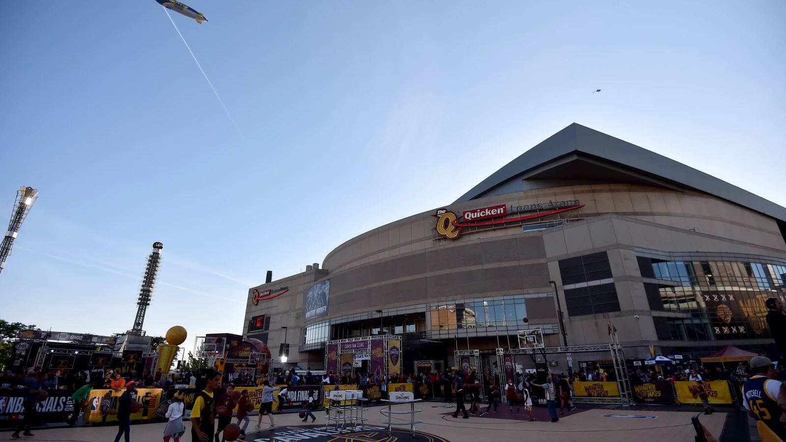 Exterior of Cleveland’s Rocket Arena, then called Quicken Loans Arena, before the 2018 NBA Finals on June 6, 2018. File photo; the 2027 AHL All-Star Classic is not shown.