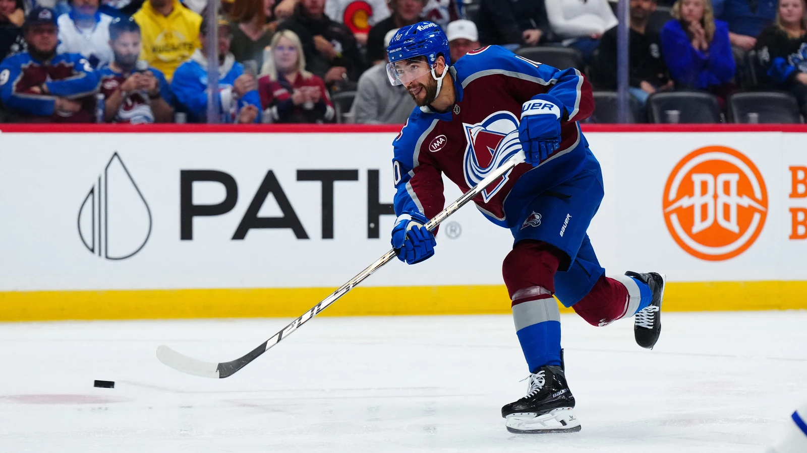 File photo: Colorado Avalanche forward Nicolas Roy shoots the puck against the Toronto Maple Leafs at Ball Arena.