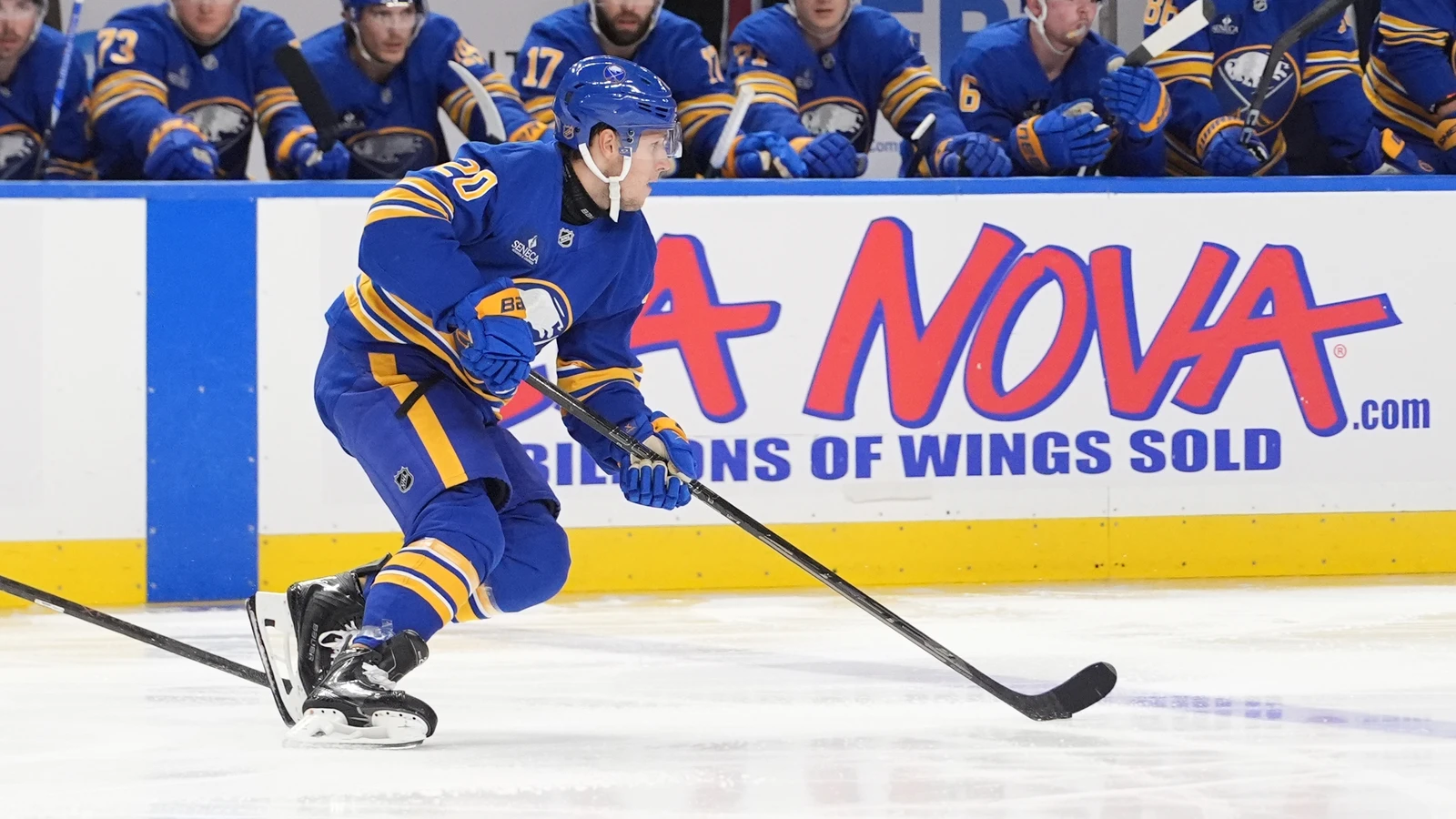 File photo: Buffalo Sabres centre Jiri Kulich skates with the puck against the Philadelphia Flyers at KeyBank Center.