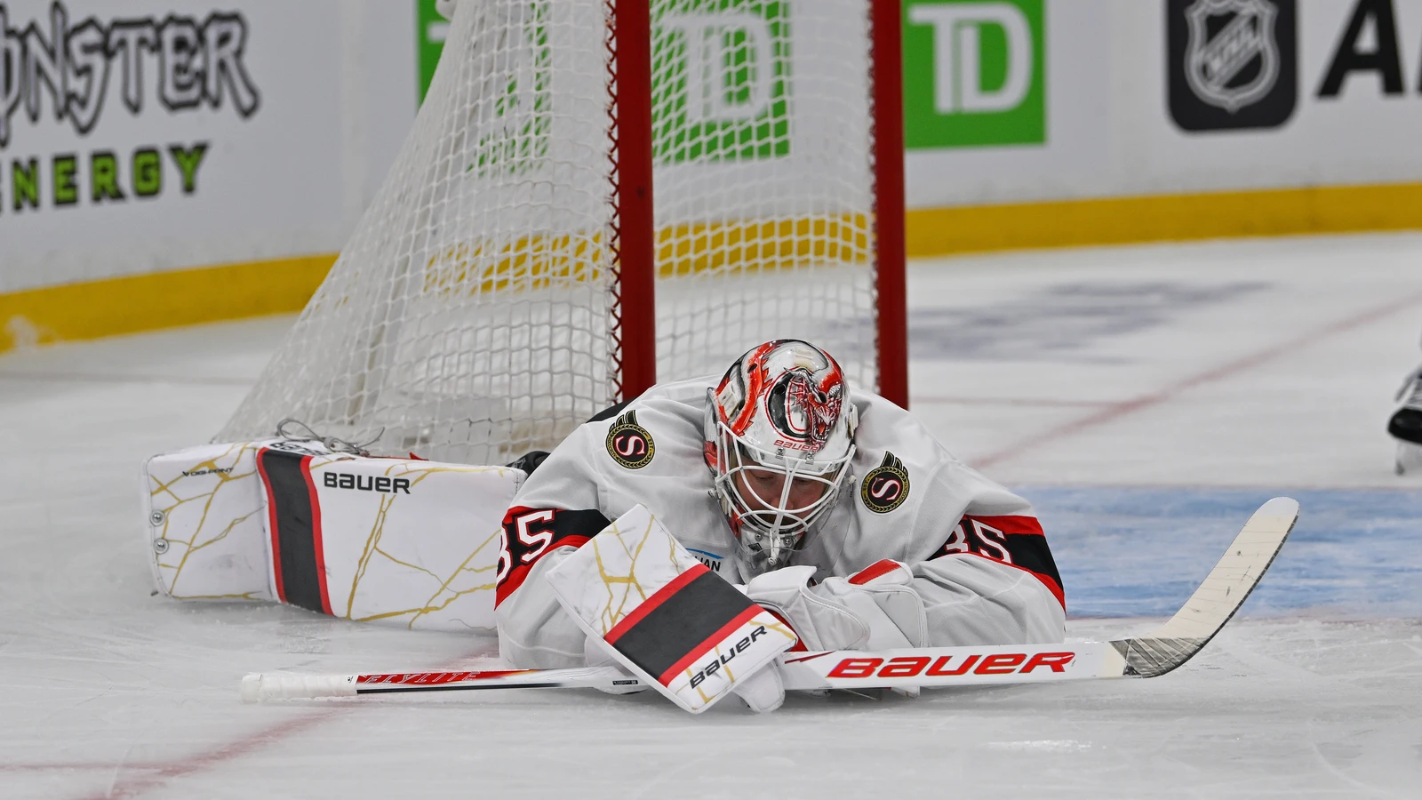 File photo: Ottawa Senators goaltender Linus Ullmark makes a save against the Boston Bruins at TD Garden.