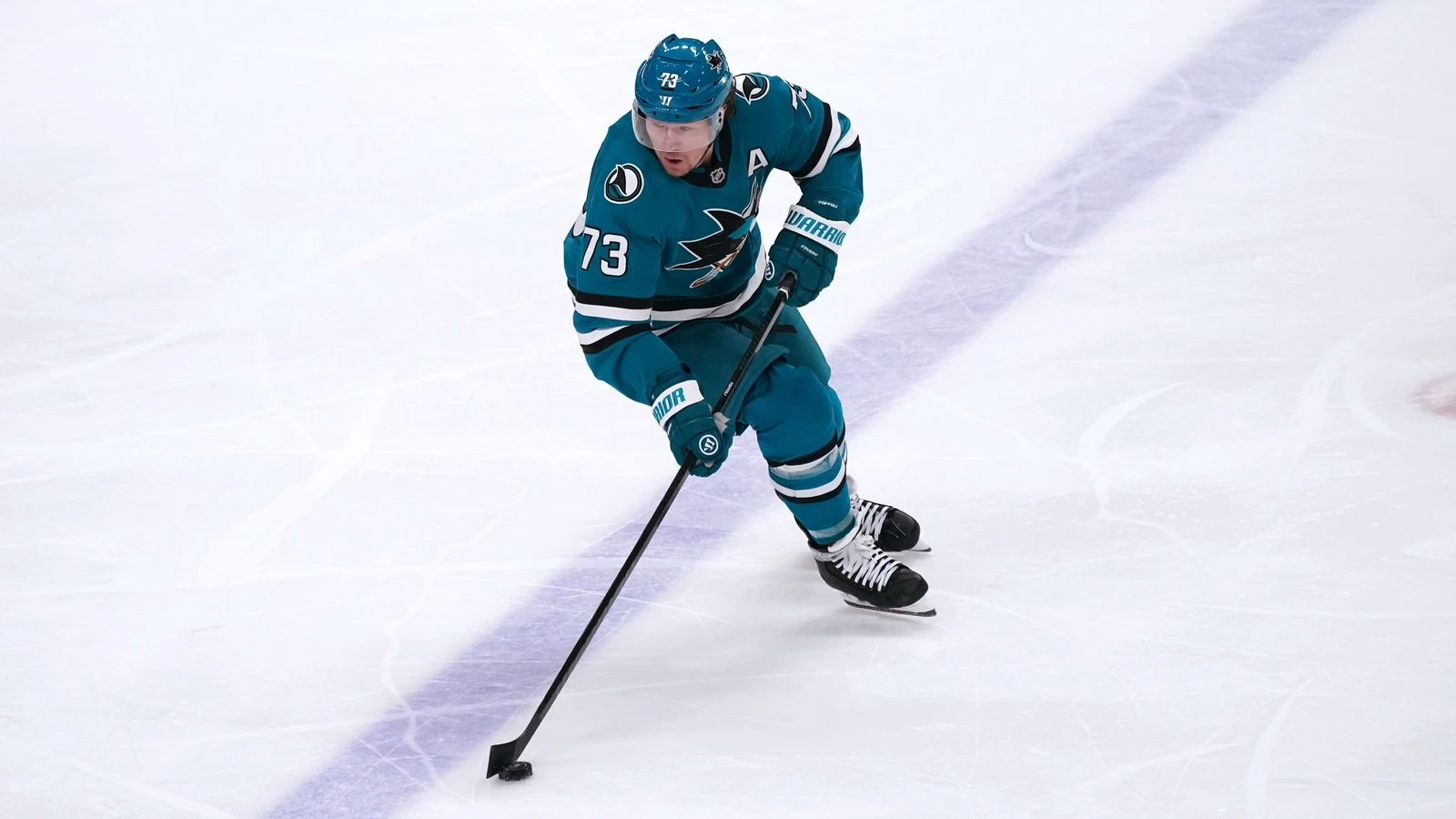 File photo: San Jose Sharks alternate captain Tyler Toffoli controls the puck against the Edmonton Oilers at SAP Center on April 8, 2026.
