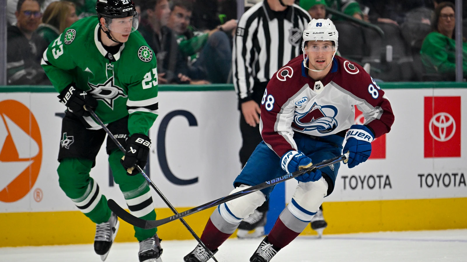 File photo: Dallas Stars defenceman Esa Lindell skates against the Colorado Avalanche at American Airlines Center.