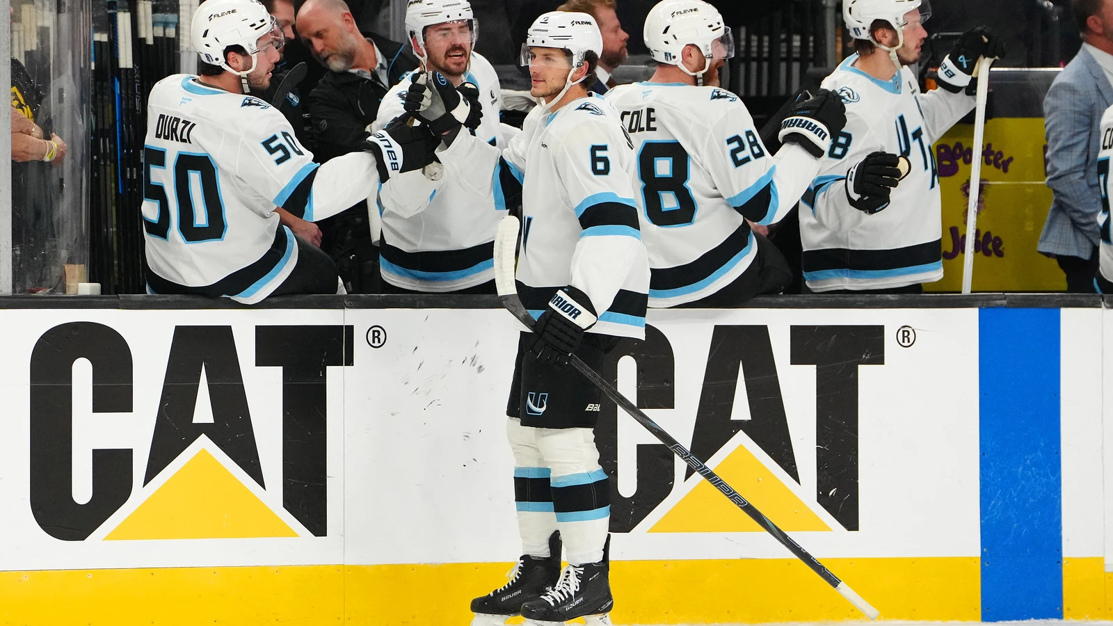 John Marino celebrates a goal for Utah against Vegas on April 29, 2026. File photo.