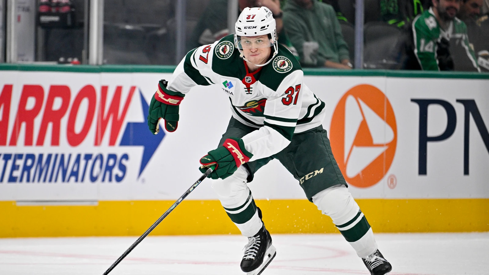 File photo: Minnesota Wild forward Hunter Haight skates during a game against the Dallas Stars at American Airlines Center.