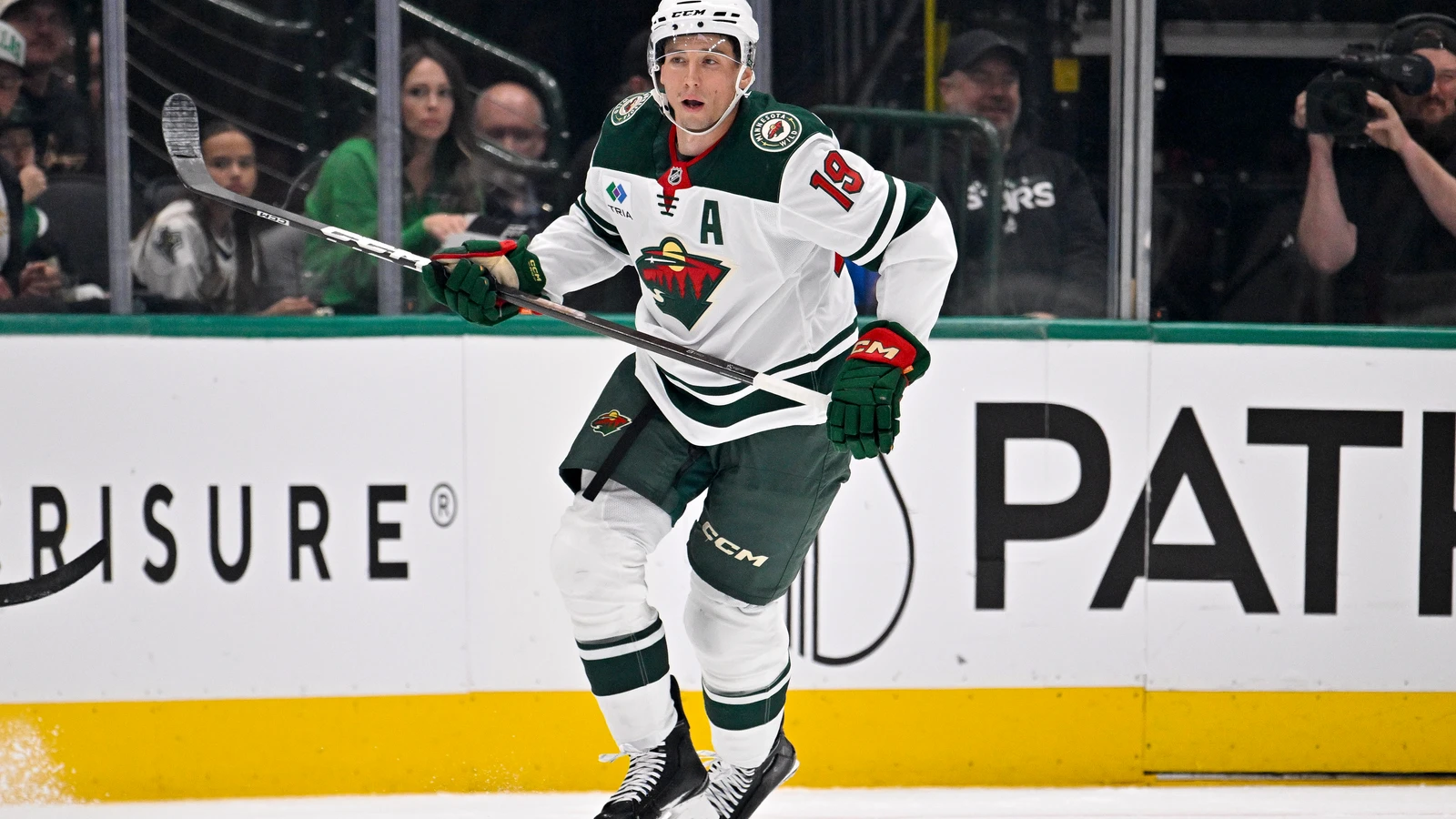 File photo: Minnesota Wild forward Tyler Pitlick skates during a game against the Dallas Stars.