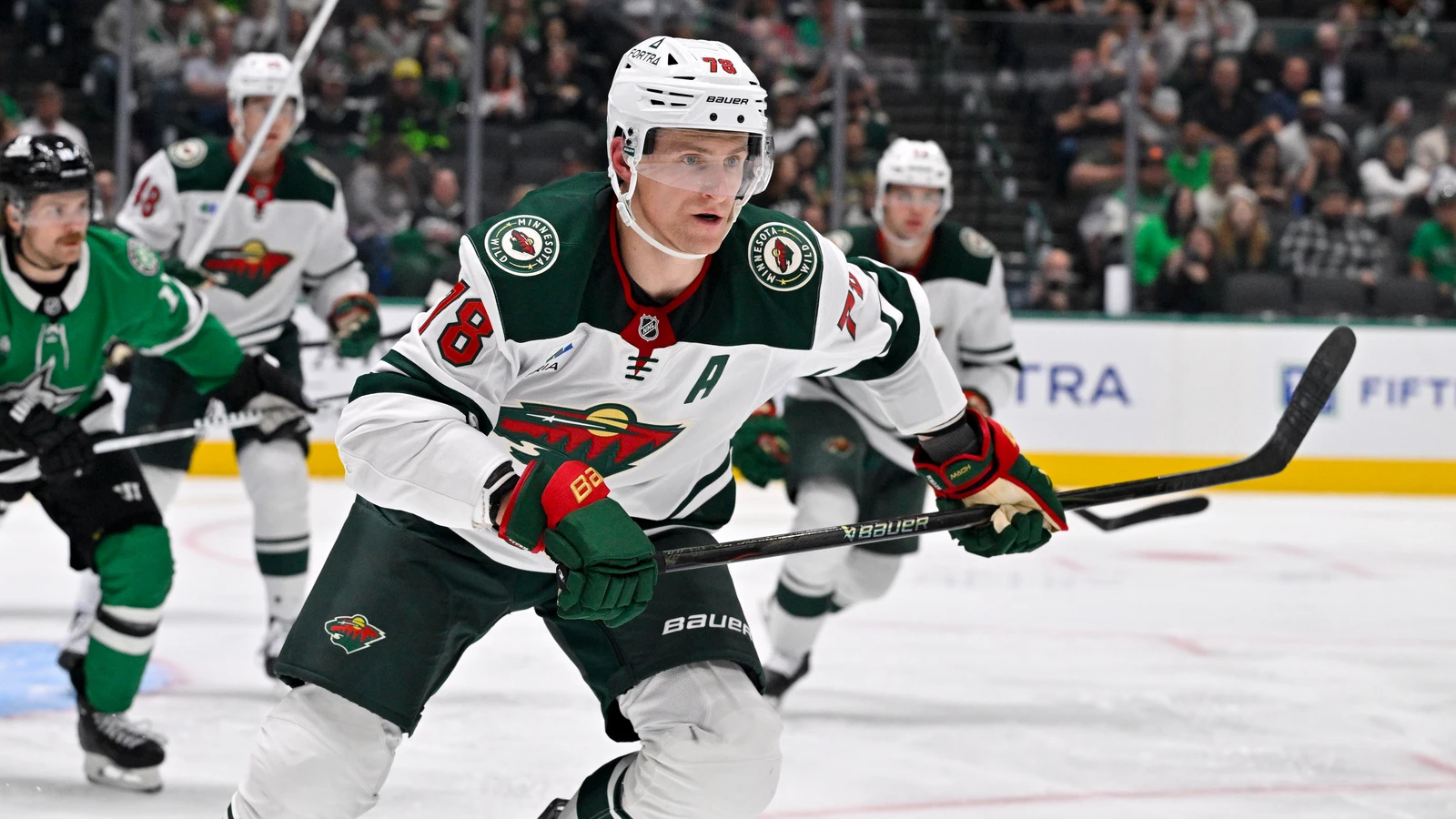 File photo: Minnesota Wild centre Nico Sturm skates during a game against the Dallas Stars.
